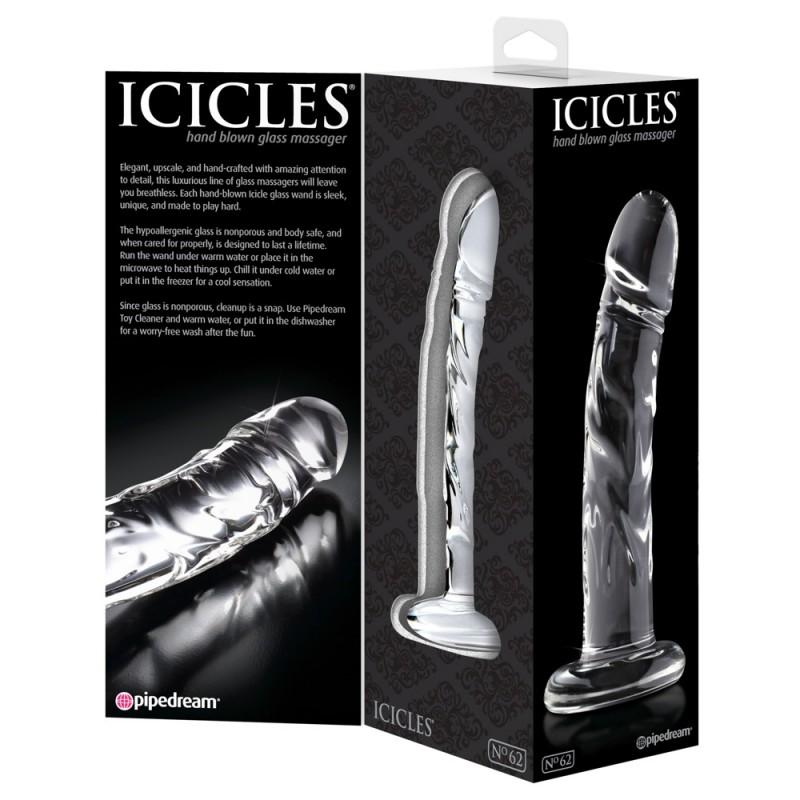 Klaasist dildo läbipaistev - Icicles nr. 62