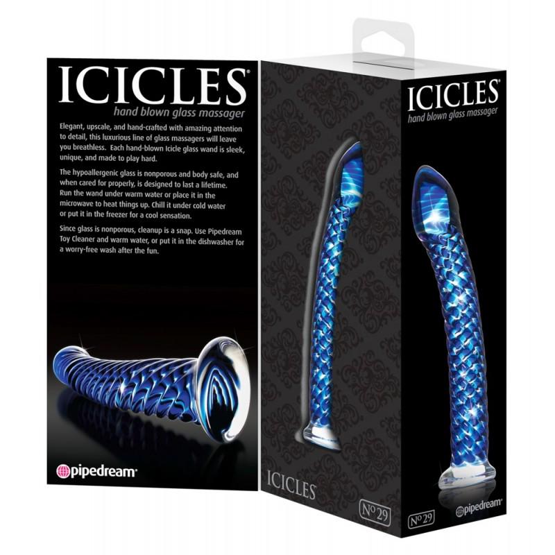 Klaasist dildo sinine - icicles nr. 29