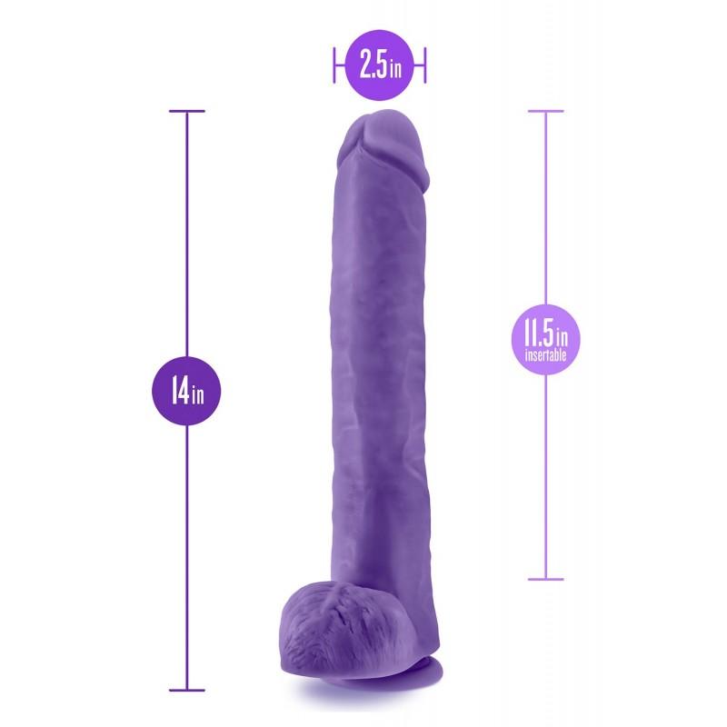 AU NATUREL BOLD DADDY 14" DILDO PURPLE