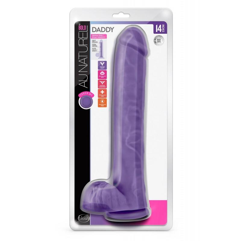 AU NATUREL BOLD DADDY 14" DILDO PURPLE