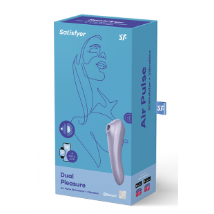 Õhupulsatori ja rakendusega vibraator lilla - Satisfyer Dual Pleasure