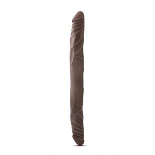 Kahepoolne dildo 35,5 cm pruun - dr skin 35,5 cm