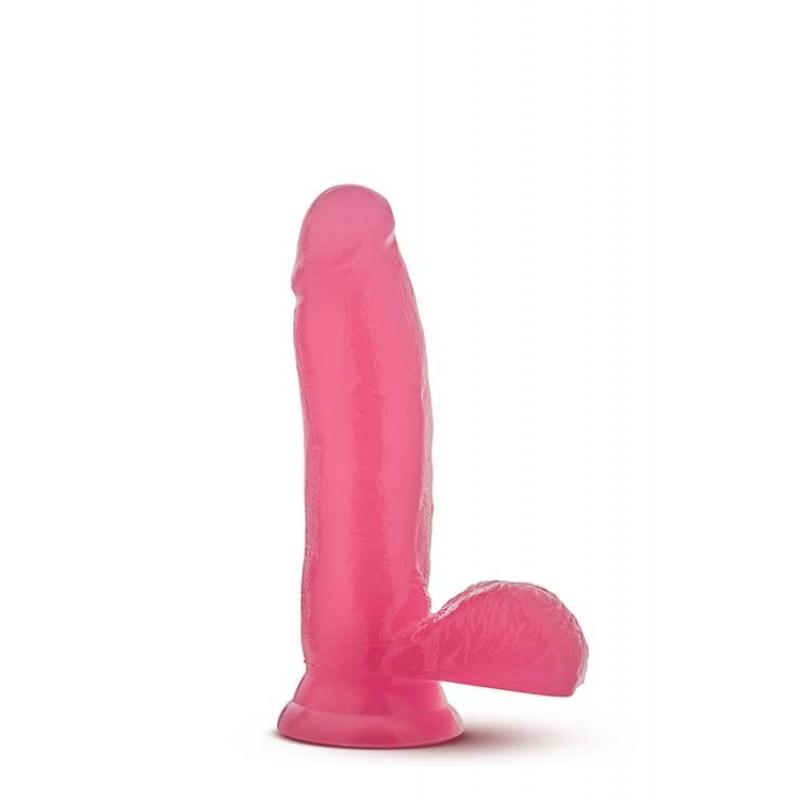 Klassikaline pimedas helendav dildo 15cm roosa - glow dicks - the rave