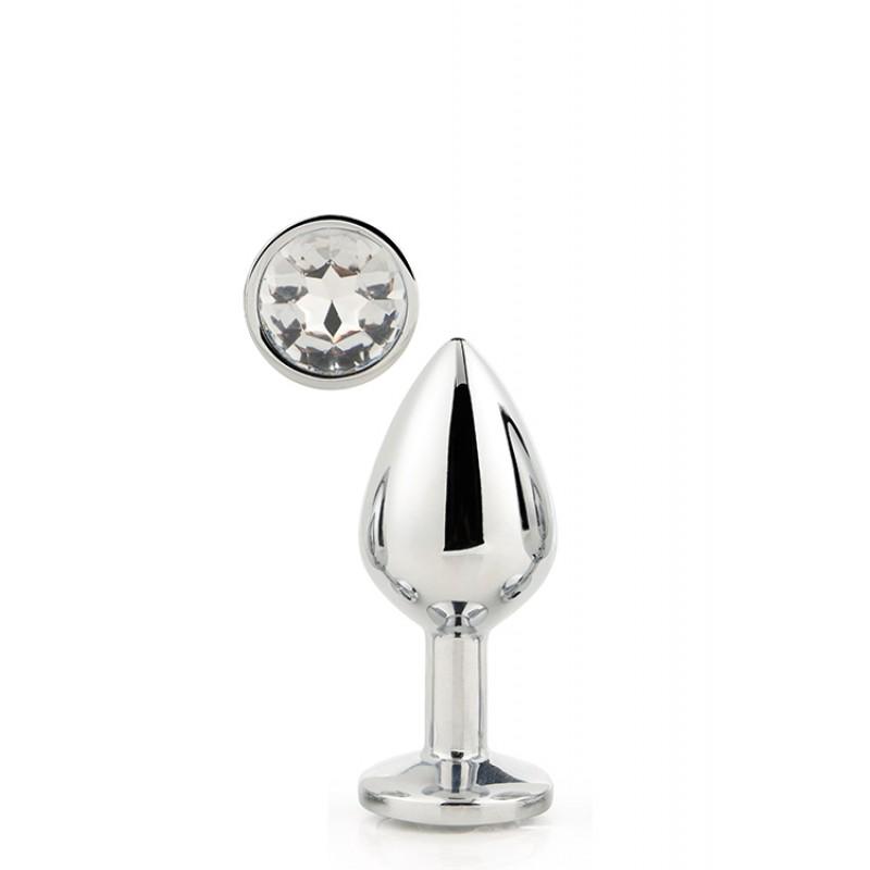 Gleaming love silver plug medium