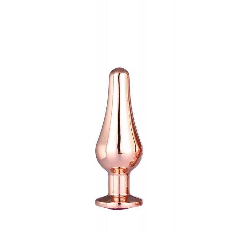 БЛЕСТЯЩАЯ АНАЛЬНАЯ ПРОБКА С КАМНЕМ GLEAMING LOVE ROSE GOLD РАЗМЕР С 9 CM