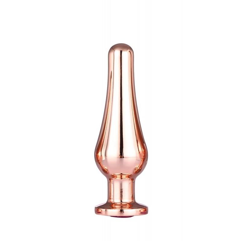 БЛЕСТЯЩАЯ АНАЛЬНАЯ ПРОБКА С КАМНЕМ GLEAMING LOVE ROSE GOLD РАЗМЕР М 11 CM