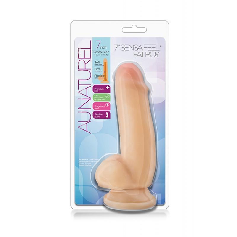 Paks dildo munanditega 18 cm ihuvärvi - Au naturel fat boy