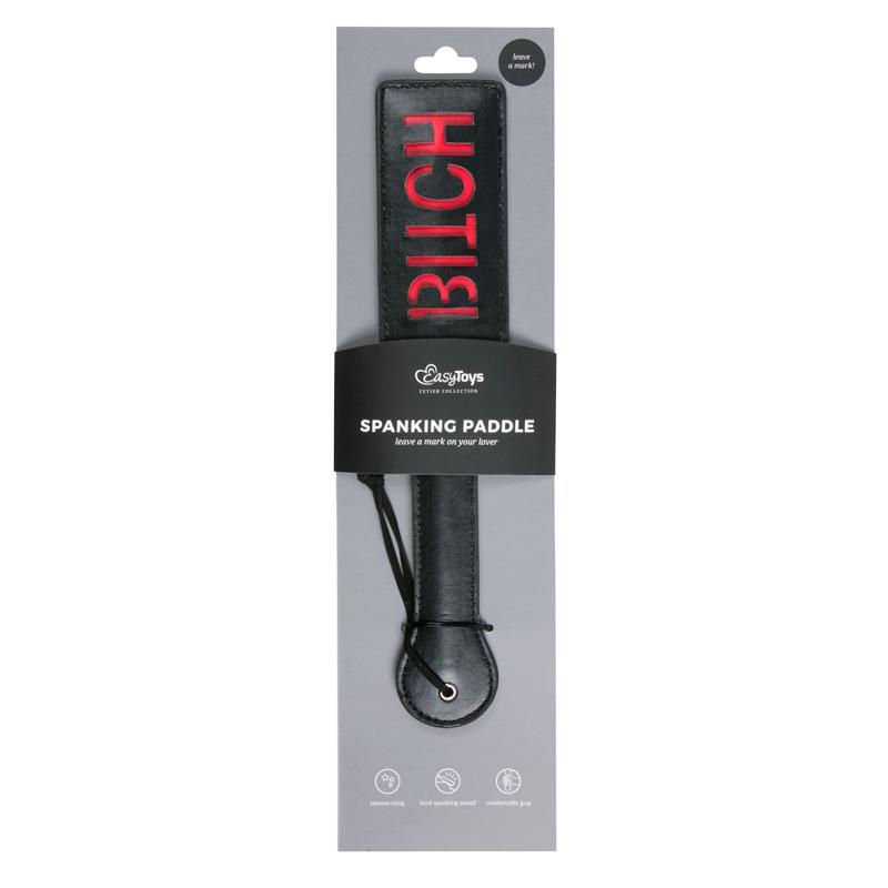 Black Leather Paddle - Bitch