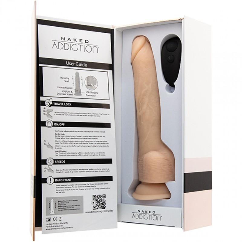 Vibreeriv dildo kaugjuhtimispuldi ja iminapaga 23cm - NAKED ADDICTION