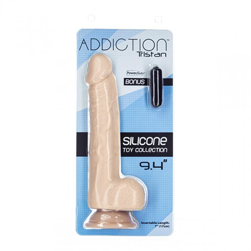 Dildo vibrokuuliga - 24cm - addiction - tristan