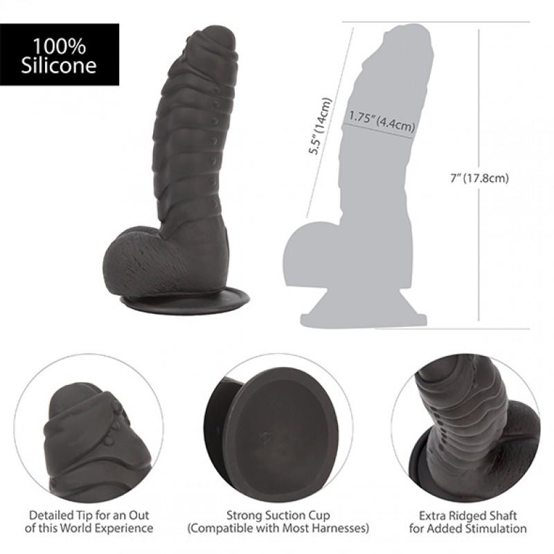 Silikoonist sooneline dildo iminapaga 18cm must - Addiction