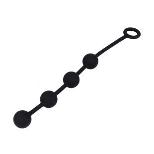 nexus - excite medium silicone anal beads black