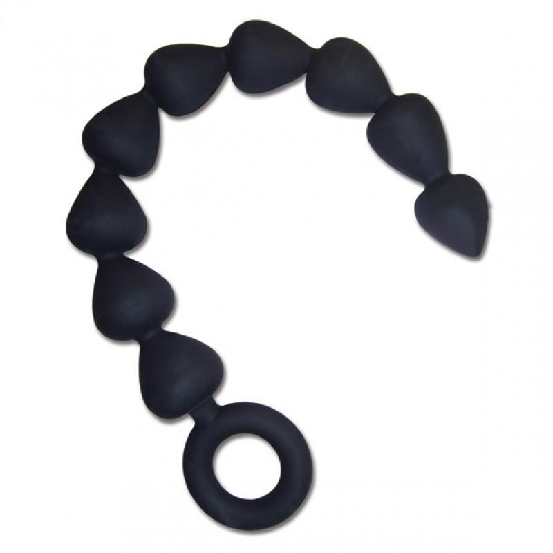 S&m - black silicone anal beads