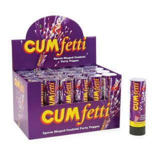 Cumfetti sperm shaped confetti party popper