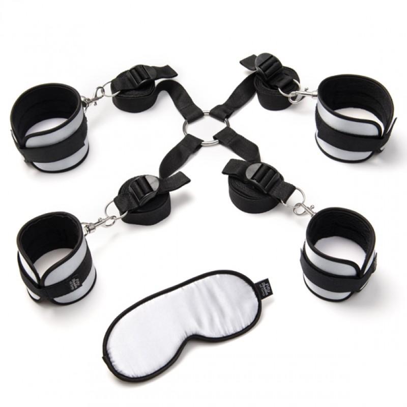 Bed restraints kit with satin blindfold black - Fifty shades of grey