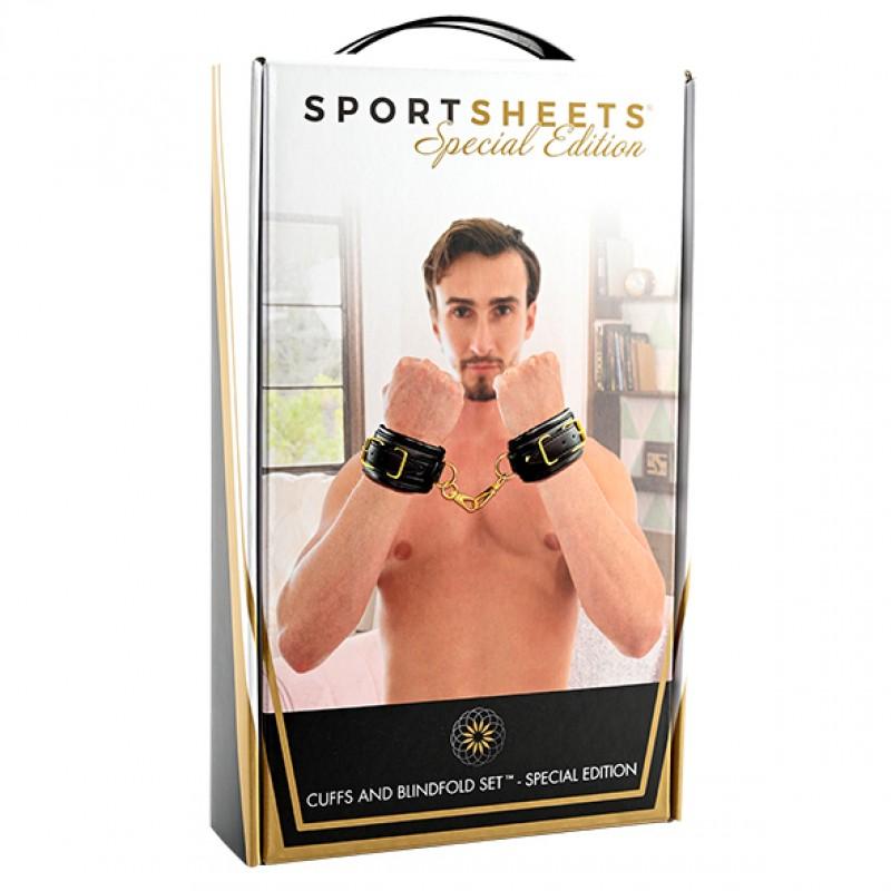 sportsheets - cuffs and blindfold set special edition