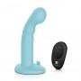 PEGASUS - 6 INCH REMOTE CONTROL RIPPLE P-SPOT G-SPOT SILICONE PEG WITH HARNESS TURQUOISE