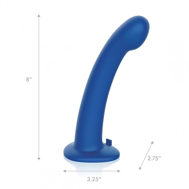 PEGASUS - 8 INCH REMOTE CONTROL P-SPOT G-SPOT SILICONE PEG WITH HARNESS BLUE