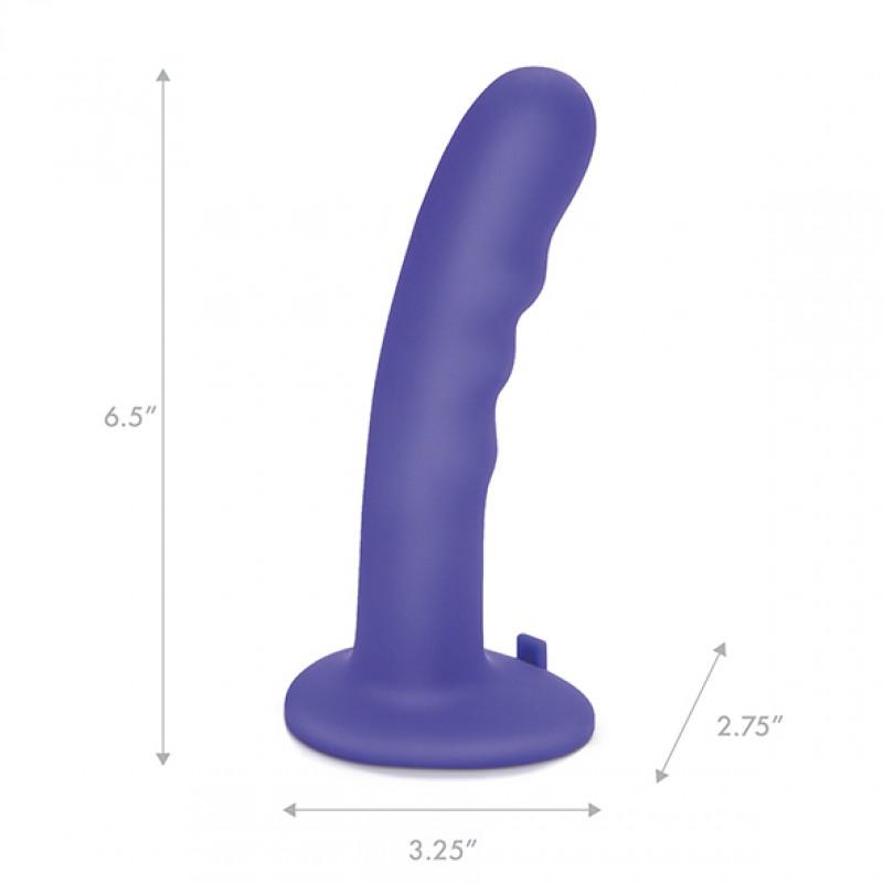 Vibreeriv tekstuuriga strap-on dildo koos rihma ja kaugjuhtimispuldiga lilla - Pegasus