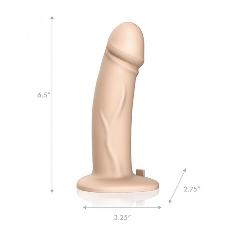 PEGASUS - 6.5 INCH REALISTIC SILICONE DILDO WITH HARNESS BEIGE