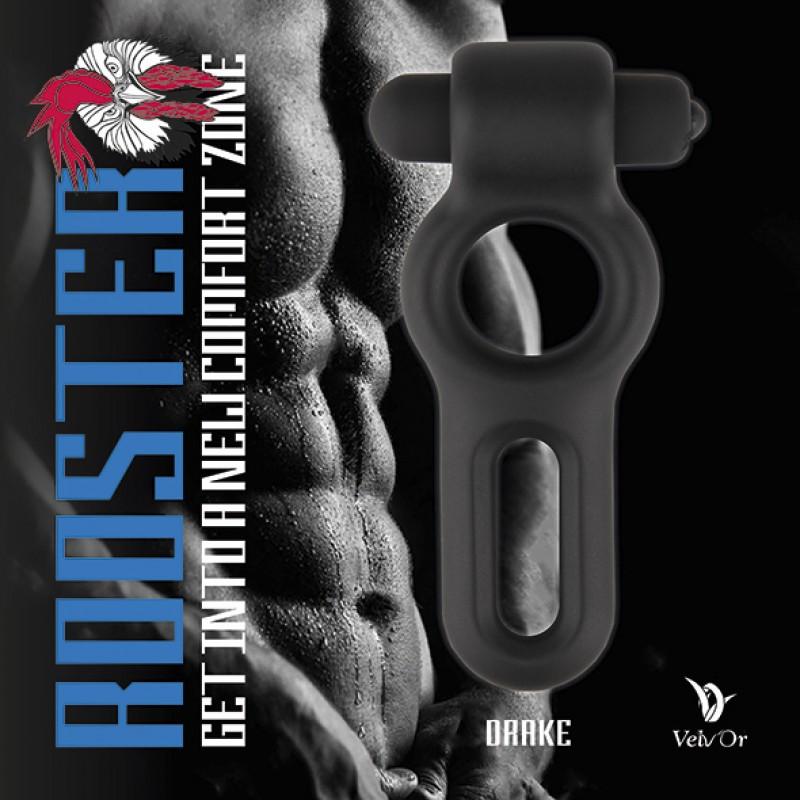 Velv'or - rooster drake double ring design cock ring with vibrating bullet