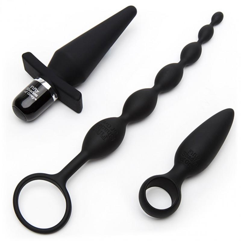 beginner's set for anal exploration - Fifty shades of grey - 4 piece kit