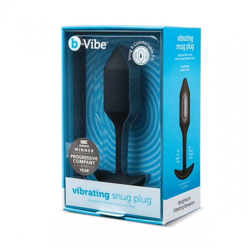 Пробка для ношения с вибрацией b-vibe vibrating snug plug 2, черная