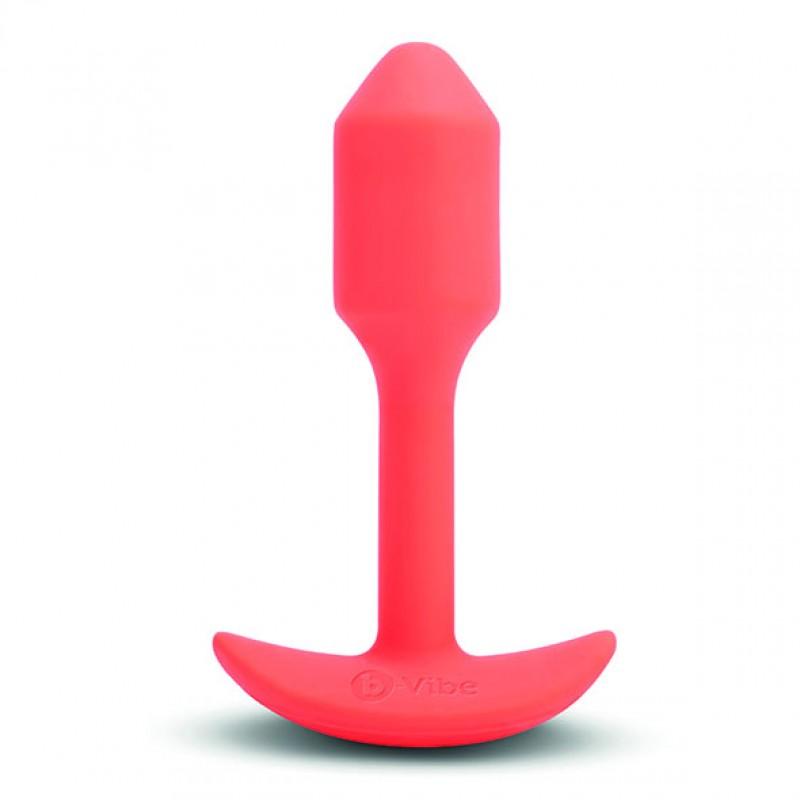 Пробка для ношения B-Vibe Vibrating Snug Plug 1 с вибрацией, оранжевая