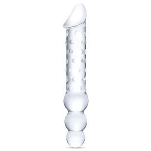 Topeltklaasist dildo anaalhelmestega - Glas