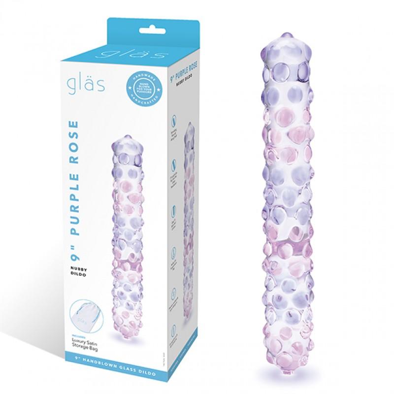 Glas - Purple Rose Nubby Dildo