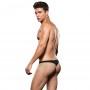 Envy - Microfiber Lowrise Zip Thong S/M Black