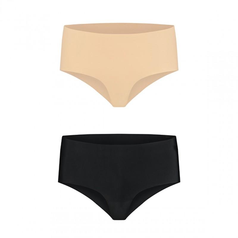 Bye Bra - Invisible High Brief Nude + Black L