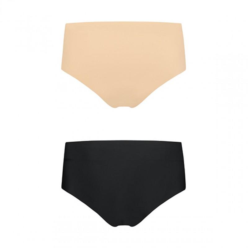 Bye Bra - Invisible High Brief Nude + Black S