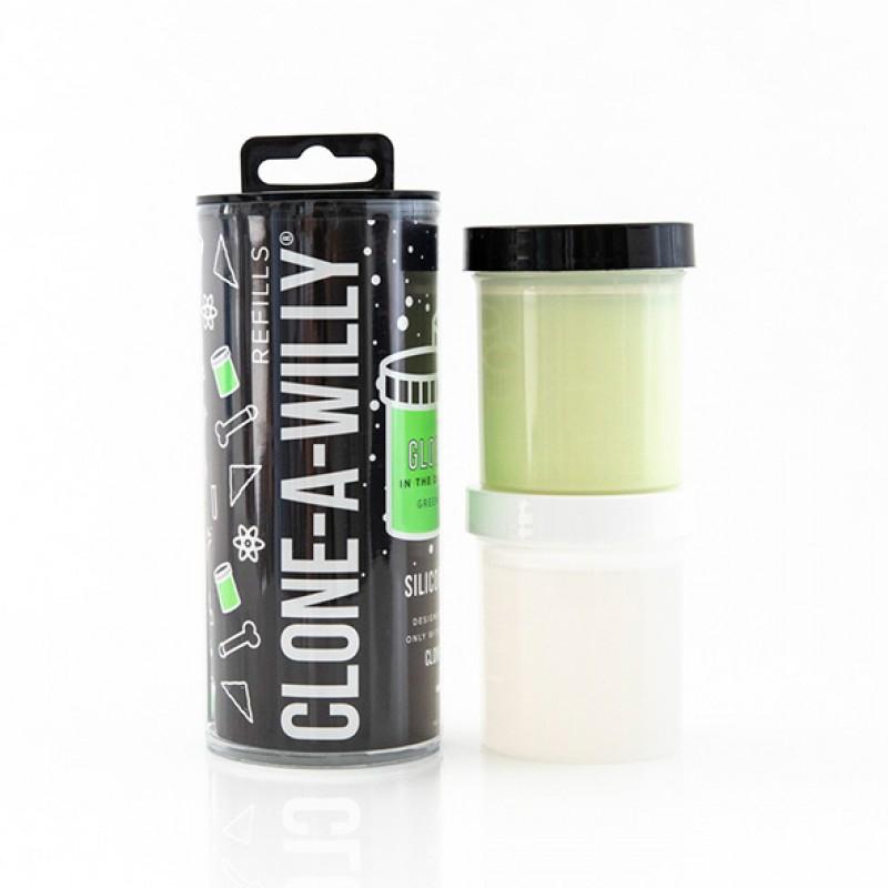 Clone-a-willy - refill glow in the dark green silicone