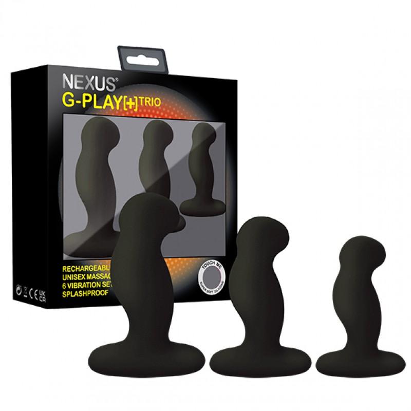 nexus - g-play trio plus unisex vibrator pack s/m/l black