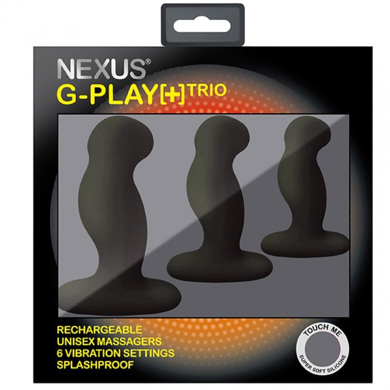 nexus - g-play trio plus unisex vibrator pack s/m/l black