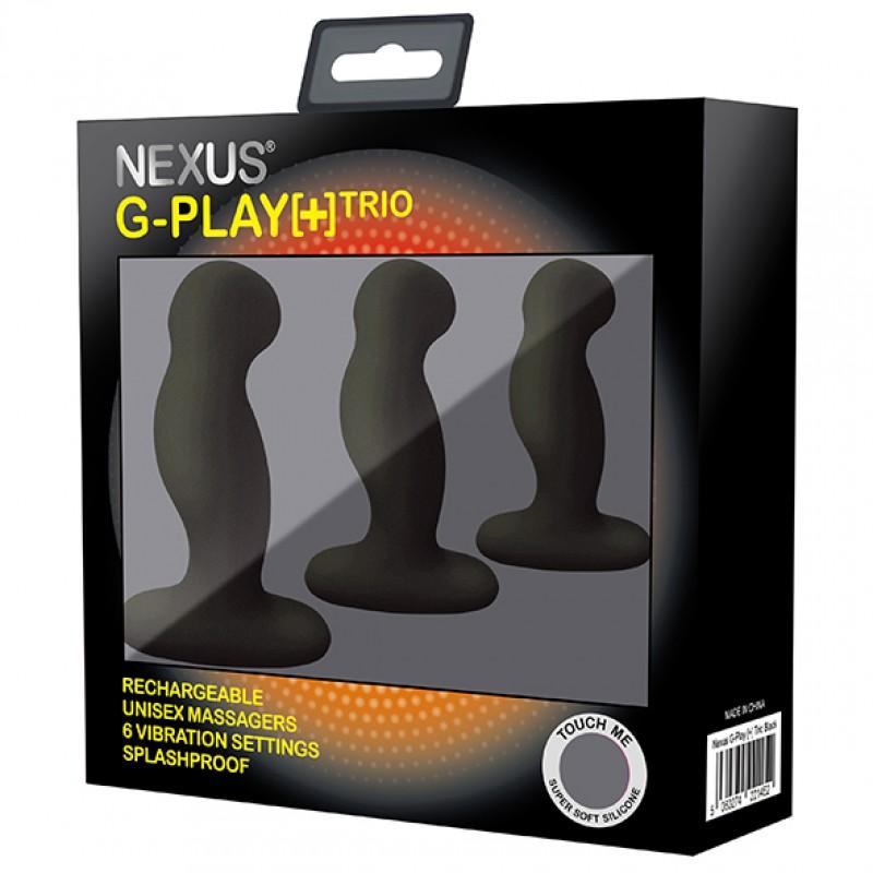 nexus - g-play trio plus unisex vibrator pack s/m/l black