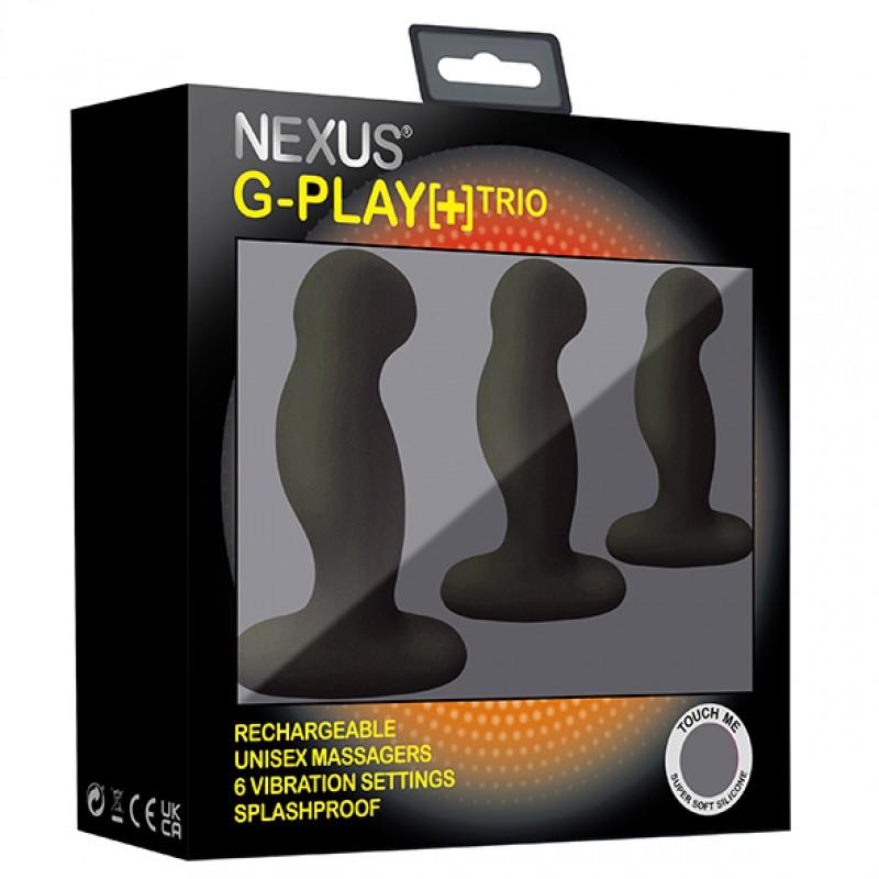 nexus - g-play trio plus unisex vibrator pack s/m/l black