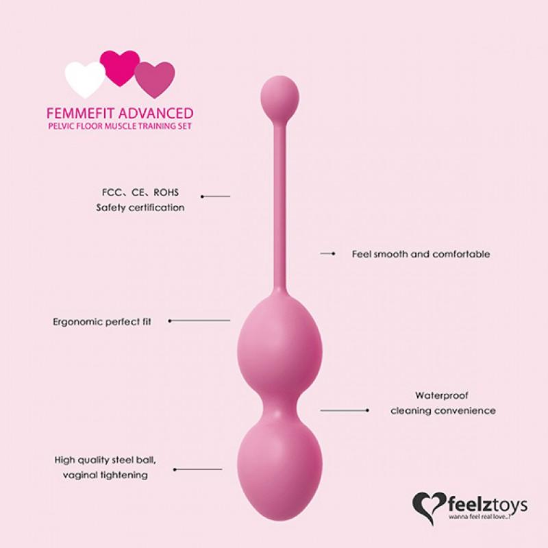 Vaginaalkuulid vaagnapõhjalihaste treenimiseks feelztoys - femmefit advanced 3 tk