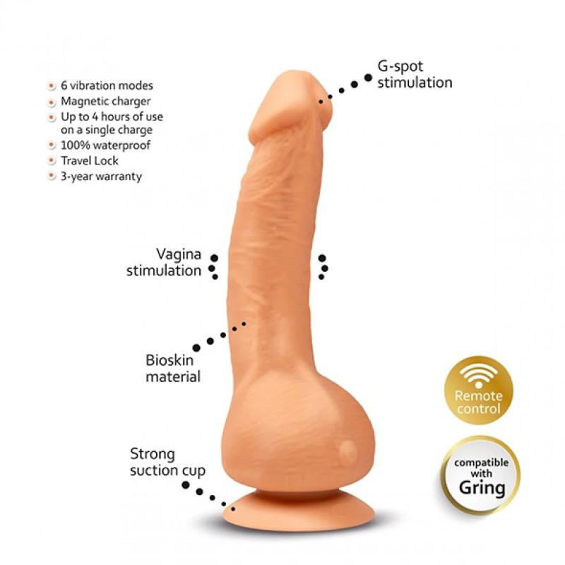 Pehme dildo vibratsiooniga - Gvibe - Greal 2 Mini Beež