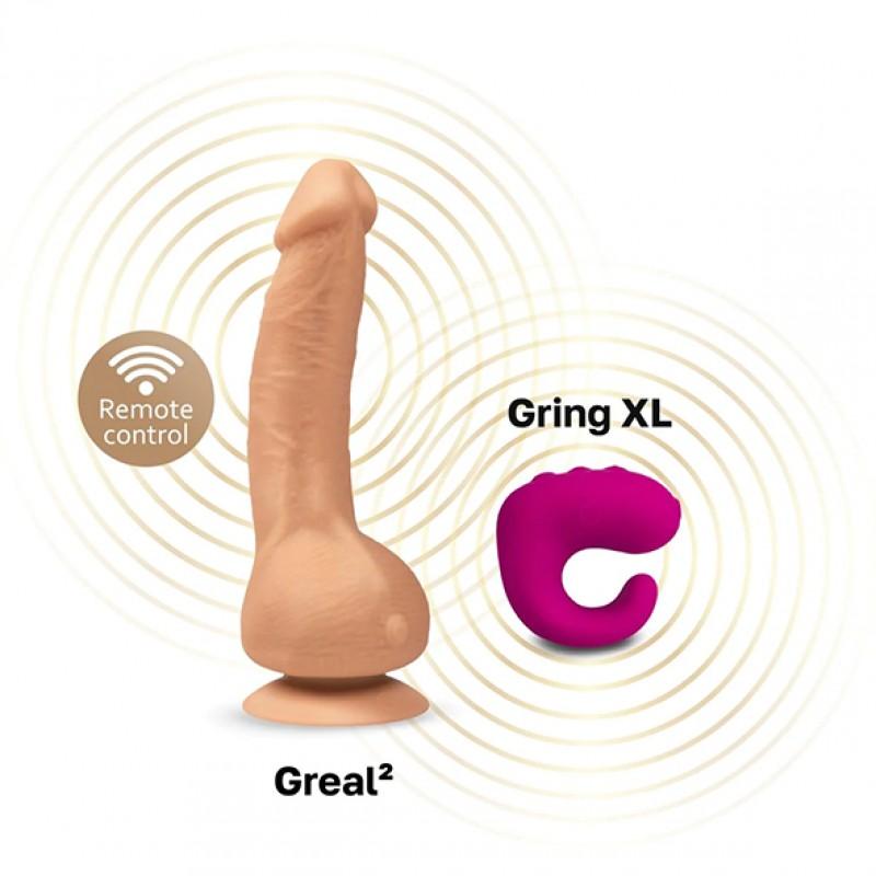 Pehme dildo vibratsiooniga - Gvibe - Greal 2 Mini Beež