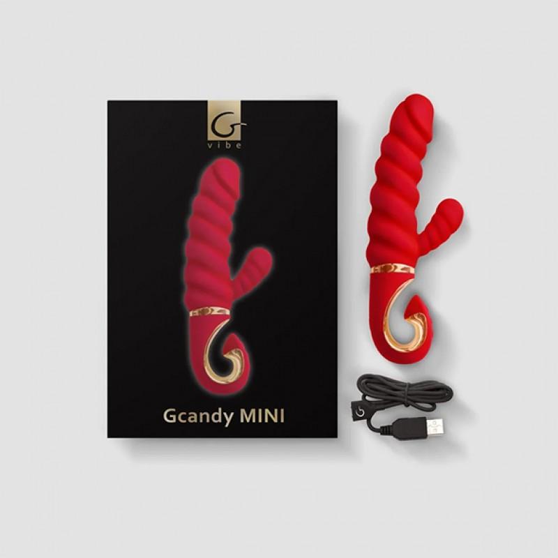 Textured rabbit vibrator - Gvibe - Gcandy Mini Chili Coral