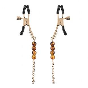 Merevaiguvärvi nibu klambrid - Sportsheets Amber Beaded Nipple Clamps