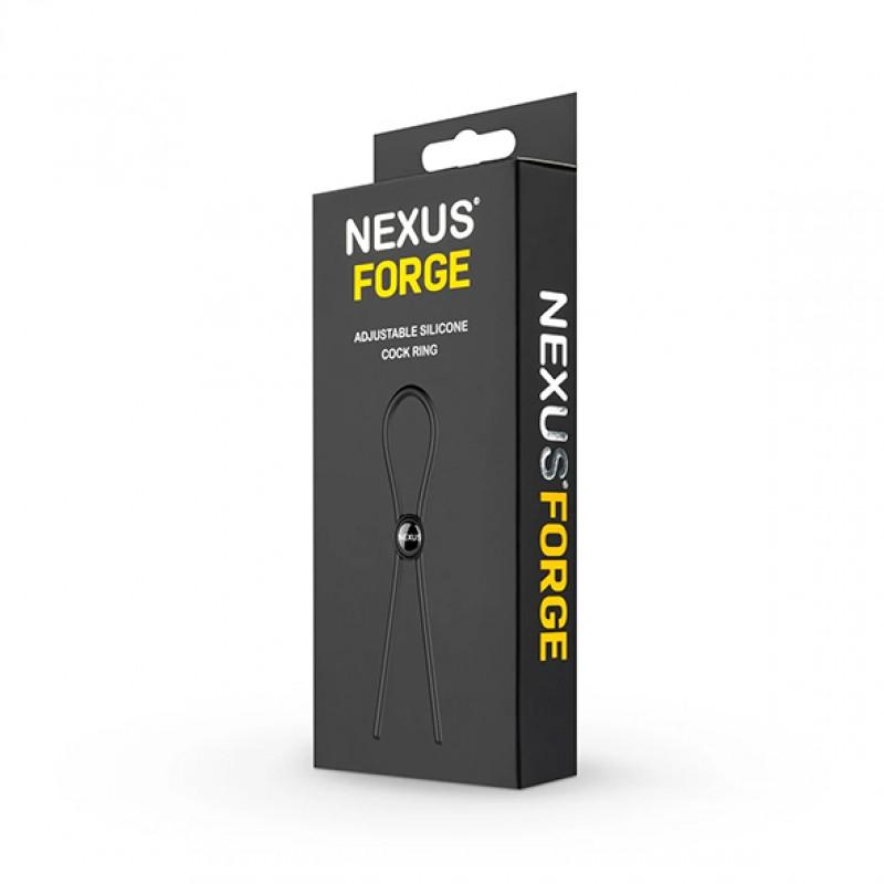 Nexus - Forge Single Adjustable Lasso Silicone Cock Ring Black