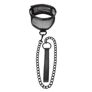 S&m - fishnet collar and leash