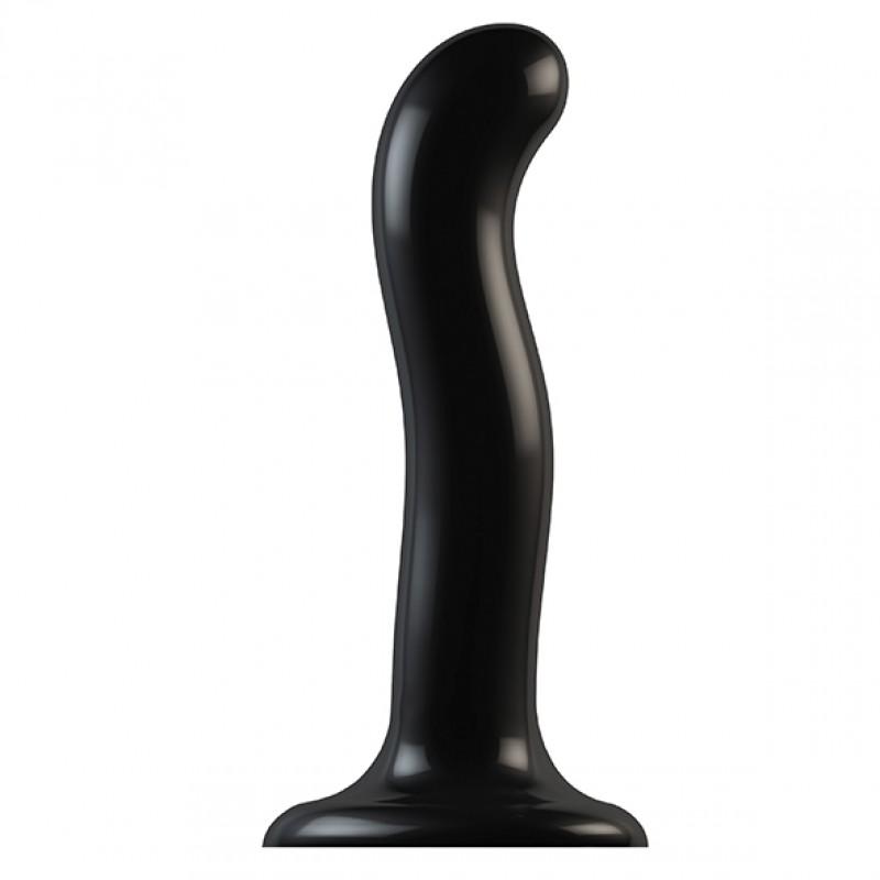 Südamekujulise iminapaga dildo 18cm must M - Strap-on-me