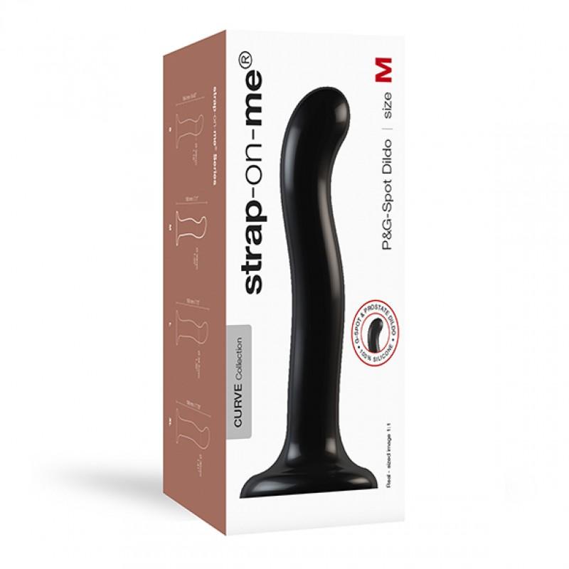 Südamekujulise iminapaga dildo 18cm must M - Strap-on-me