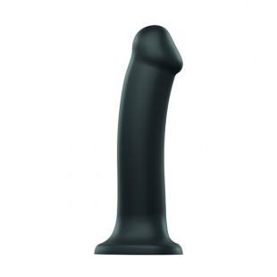 Strap-on-me - semi-realistic dual density bendable dildo black l