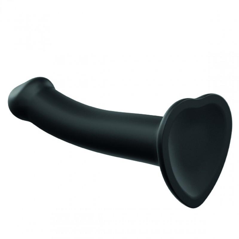 Strap-on-me - semi-realistic dual density bendable dildo black l