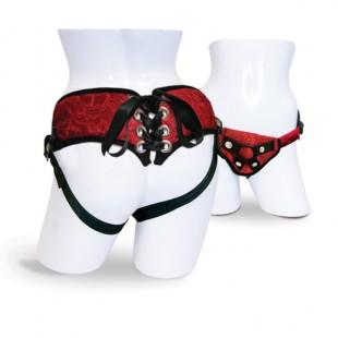 Sportsheets - red lace corsette strap-on